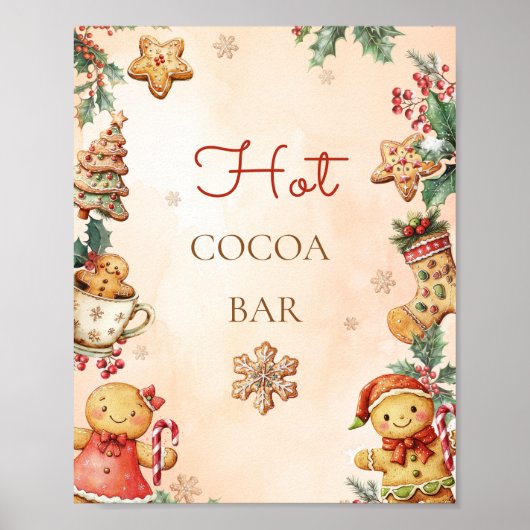 Kerstkoek Heet Cacaobar Poster (Voorkant)