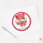 Kerstkoek Kabouter Ronde Sticker (Envelop)