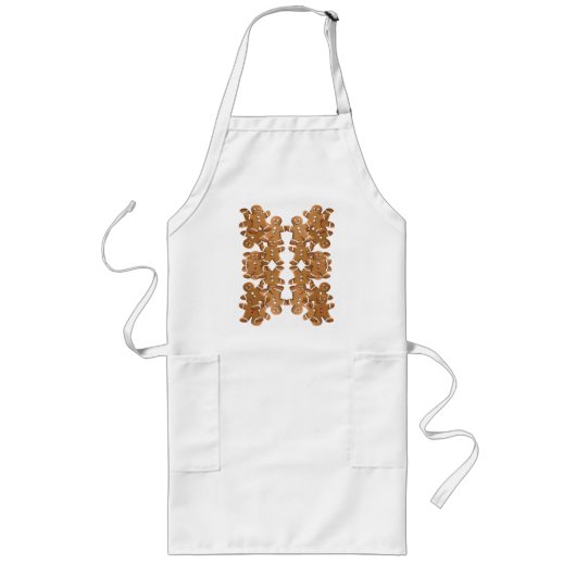 Kerstkoek Man Kerstmis Bakvakantie Lang Schort (Voorkant)