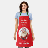 Kerstkoek Retro Kerstmannen Bakploeg Unisex Schort (Gedragen)