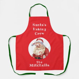 Kerstkoek Retro Kerstmannen Bakploeg Unisex Schort