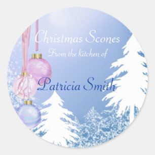 Kerstkoek, snoep, zoetigheden, op maat ronde sticker