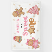 Kerstkoek Sweet One 1e Verjaardagsfeestje Spandoek (Verticaal)