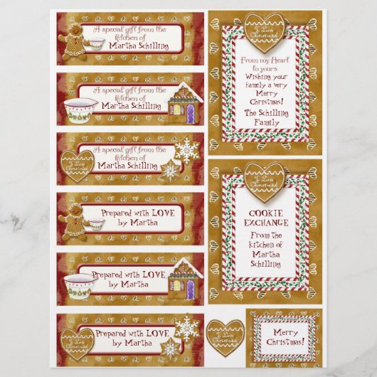 Kerstkoek Uitruil Cadeautags Persoonlijk Flyer (Voorkant)