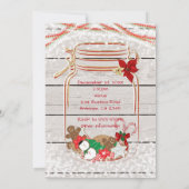 Kerstkoek Uitwisselings Mason Pot Uitnodigingen (Achterkant)