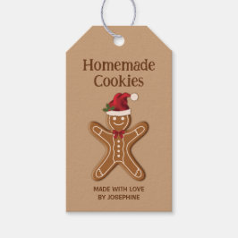 Kerstkoek van gemberkoek - Thuisgemaakte koekjes Cadeaulabel