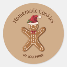 Kerstkoek van gemberkoek - Thuisgemaakte koekjes Ronde Sticker