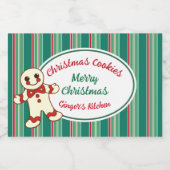 Kerstkoek Voedsel- en Dranklabelset Voedselcontainer Etiket (Enkel label)