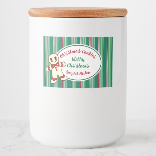 Kerstkoek Voedsel- en Dranklabelset Voedselcontainer Etiket (Voorkant)