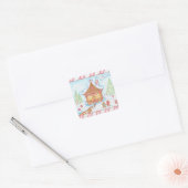 Kerstkoekhart Huissticker Vierkante Sticker (Envelop)