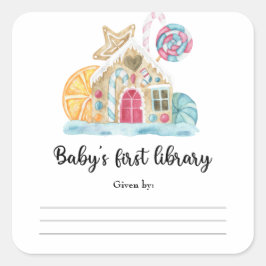 Kerstkoekhuis - Baby's eerste bibliotheek Vierkante Sticker