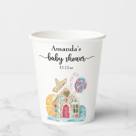 Kerstkoekhuis babyshower papieren bekers