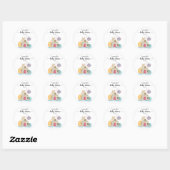Kerstkoekhuis babyshower ronde sticker (Vel)