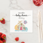 Kerstkoekhuis babyshower servet (Insitu)