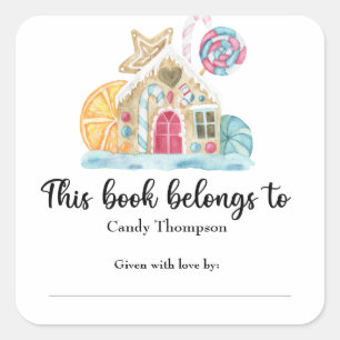 Kerstkoekhuis - dit boek is van vierkante sticker