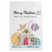 Kerstkoekhuis - Prettig Kerstfeest Medium Cadeauzakje (Achterkant)