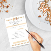 Kerstkoekje Bake Off Party Scorecard Kaart