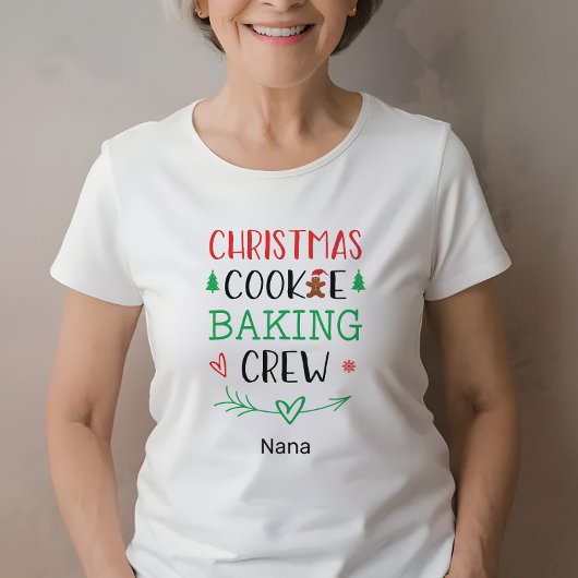 Kerstkoekje Bakken Crew Familie Volwassen Naam T-shirt