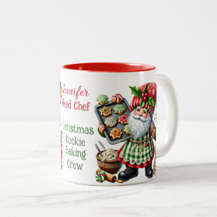 Kerstkoekje bakken Crew - Gnome Chefs Tweekleurige Koffiemok