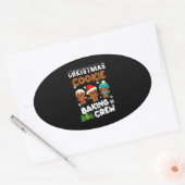 Kerstkoekje bakken Crew Kerst Grappig cadeau Ovale Sticker (Envelop)