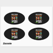 Kerstkoekje bakken Crew Kerst Grappig cadeau Ovale Sticker (Vel)