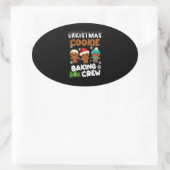 Kerstkoekje bakken Crew Kerst Grappig cadeau Ovale Sticker (Tas)