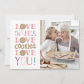 Kerstkoekje bakken familie foto vakantie kaart (Voorkant)