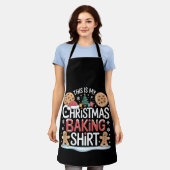 Kerstkoekje Bakken Shirt Gingerbread Baker Schort (Gedragen)