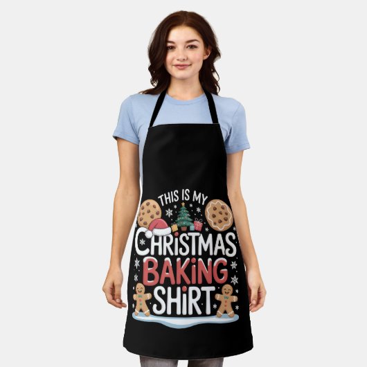 Kerstkoekje Bakken Shirt Gingerbread Baker Schort (Gedragen)