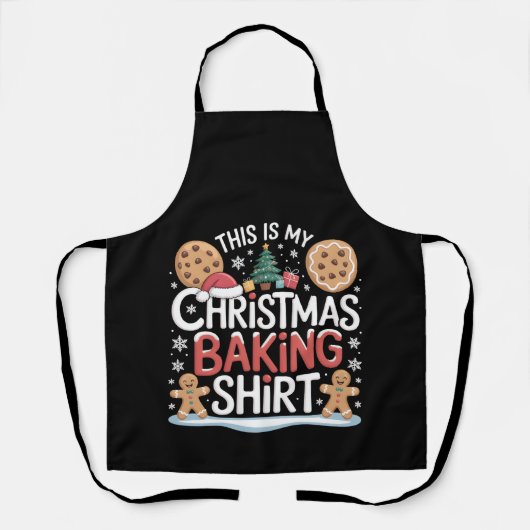 Kerstkoekje Bakken Shirt Gingerbread Baker Schort (Voorkant)