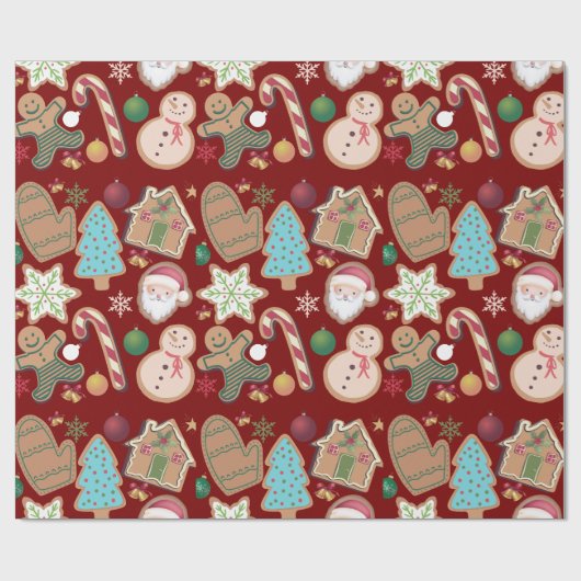 Kerstkoekje Cadeaupapier (Vlak)