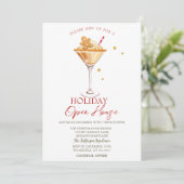 Kerstkoekje Cocktail Kerst Open Huis Kaart (Staand voorkant)
