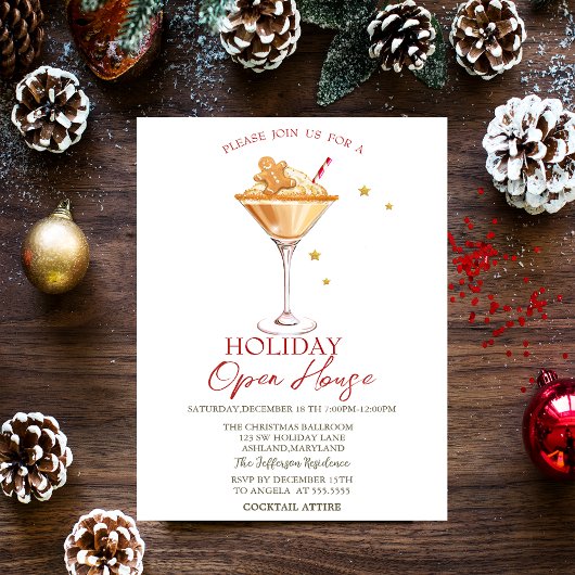 Kerstkoekje Cocktail Kerst Open Huis Kaart