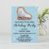 Kerstkoekje Company Holiday Party Blue Snow Kaart (Staand voorkant)
