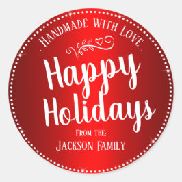 Kerstkoekje Cookie Cadeft Custom Name Ronde Sticker