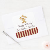 Kerstkoekje Cute Gingerbrood Man Homemade Vierkante Sticker (Envelop)