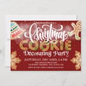 Kerstkoekje decoreren Party Rood Kaart (Voorkant)