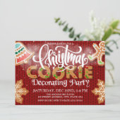 Kerstkoekje decoreren Party Rood Kaart (Staand voorkant)