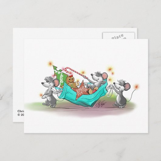 Kerstkoekje Diebstal Feestdagenkaart (Voorkant / Achterkant)