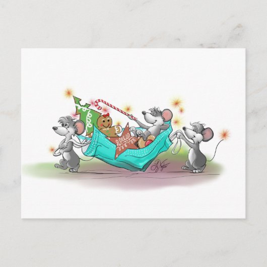 Kerstkoekje Diefstal Feestdagenkaart (Voorkant)