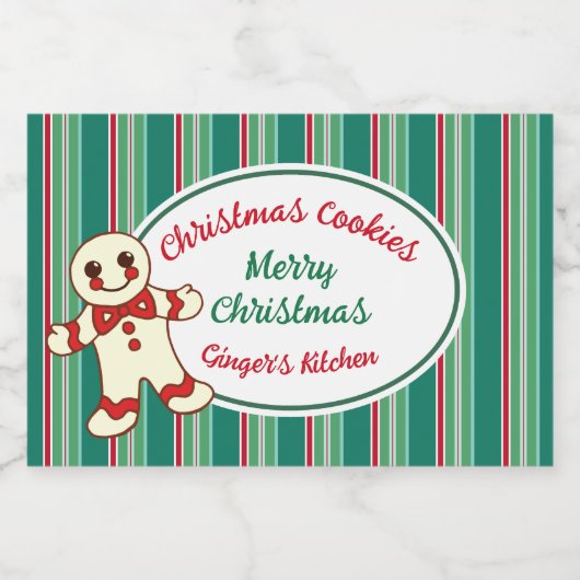 Kerstkoekje Eten en Drinken Label Set Voedselcontainer Etiket (Enkel label)