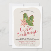 Kerstkoekje Exchange Trendy Waterverf Cookie Kaart (Voorkant)