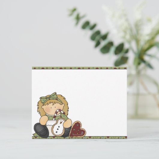 Kerstkoekje Feestdagenkaart (Staand voorkant)