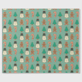 Kerstkoekje/feestkoekje Cadeaupapier (Vlak)