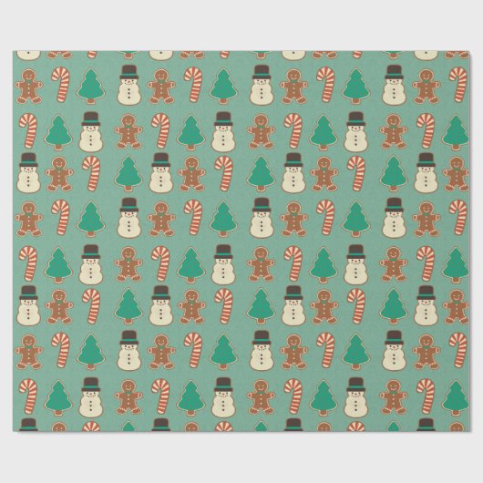 Kerstkoekje/feestkoekje Cadeaupapier (Vlak)