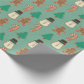 Kerstkoekje/feestkoekje Cadeaupapier (Hoek)