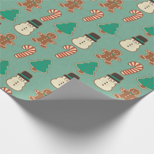 Kerstkoekje/feestkoekje Cadeaupapier (Hoek)