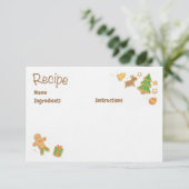 Kerstkoekje, geïllustreerd recipekaarten kaart (Staand voorkant)