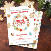 Kerstkoekje het verfraaien van verjaardagspartij kaart