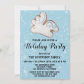 Kerstkoekje Holiday White Reindeer Snow Kaart (Voorkant)